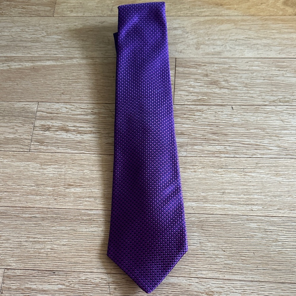 Turnbull & Asser Purple Textured Silk Tie